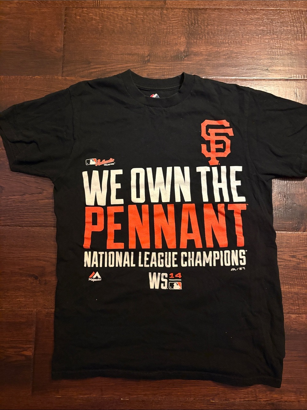 Majestic Black Tee with White and Orange Championship Graphic